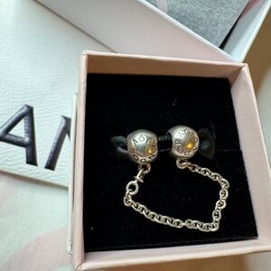 Pandora Silver logo safety chain